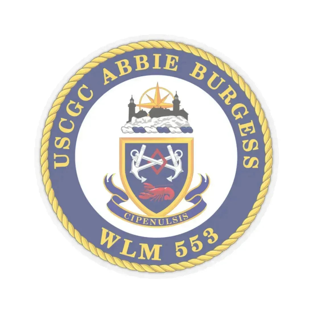 USCGC Abbie Burgess WLM 553 (U.S. Coast Guard) STICKER Vinyl Kiss-Cut Decal 2 Inch Transparent - The Sticker Space