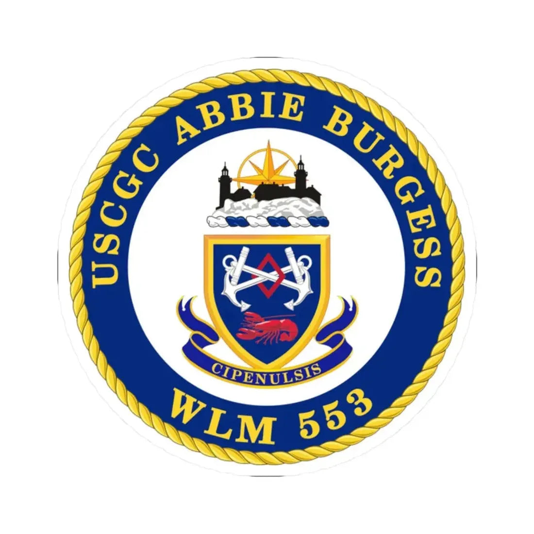 USCGC Abbie Burgess WLM 553 (U.S. Coast Guard) STICKER Vinyl Kiss-Cut Decal 2 Inch White - The Sticker Space