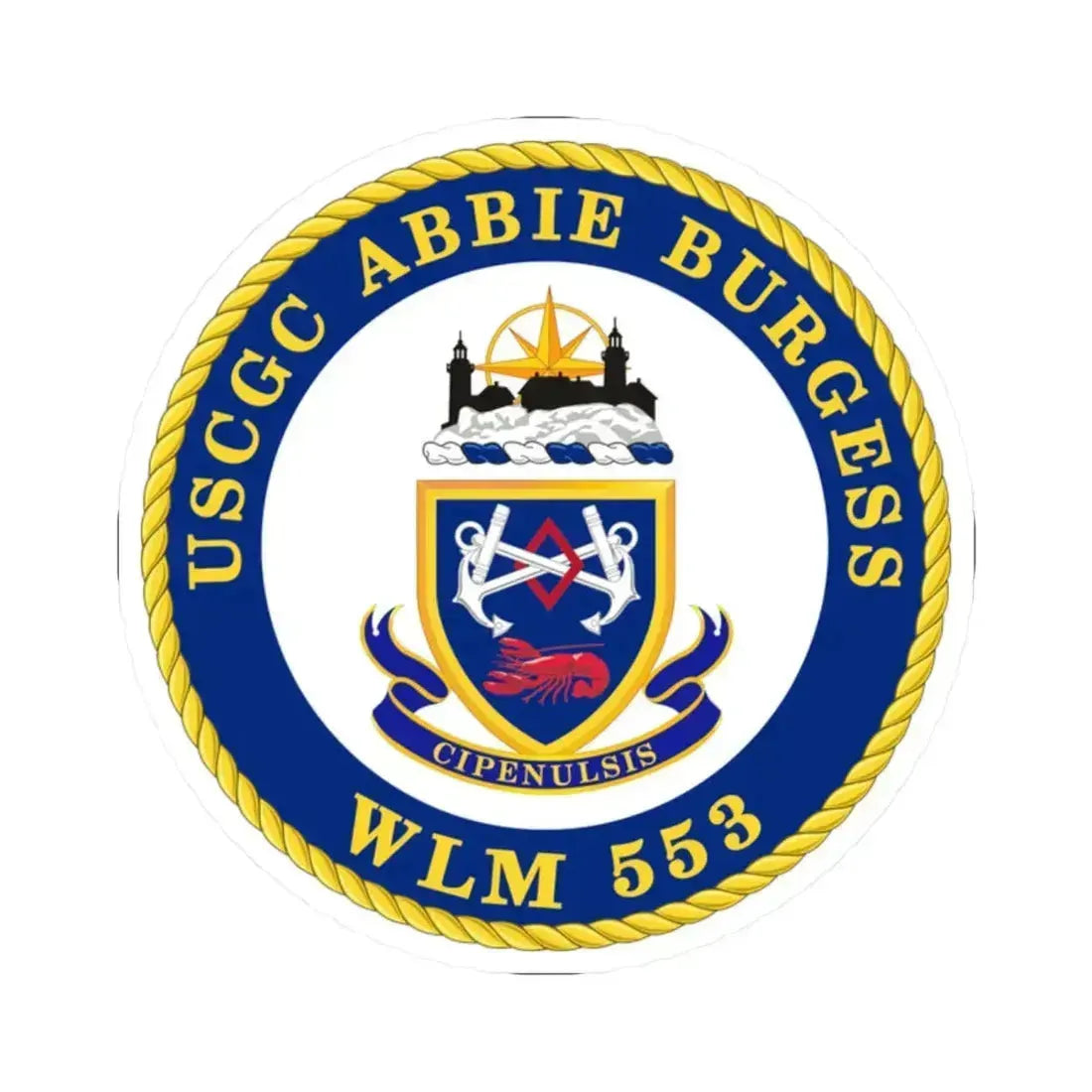 USCGC Abbie Burgess WLM 553 (U.S. Coast Guard) STICKER Vinyl Kiss-Cut Decal 2 Inch White - The Sticker Space