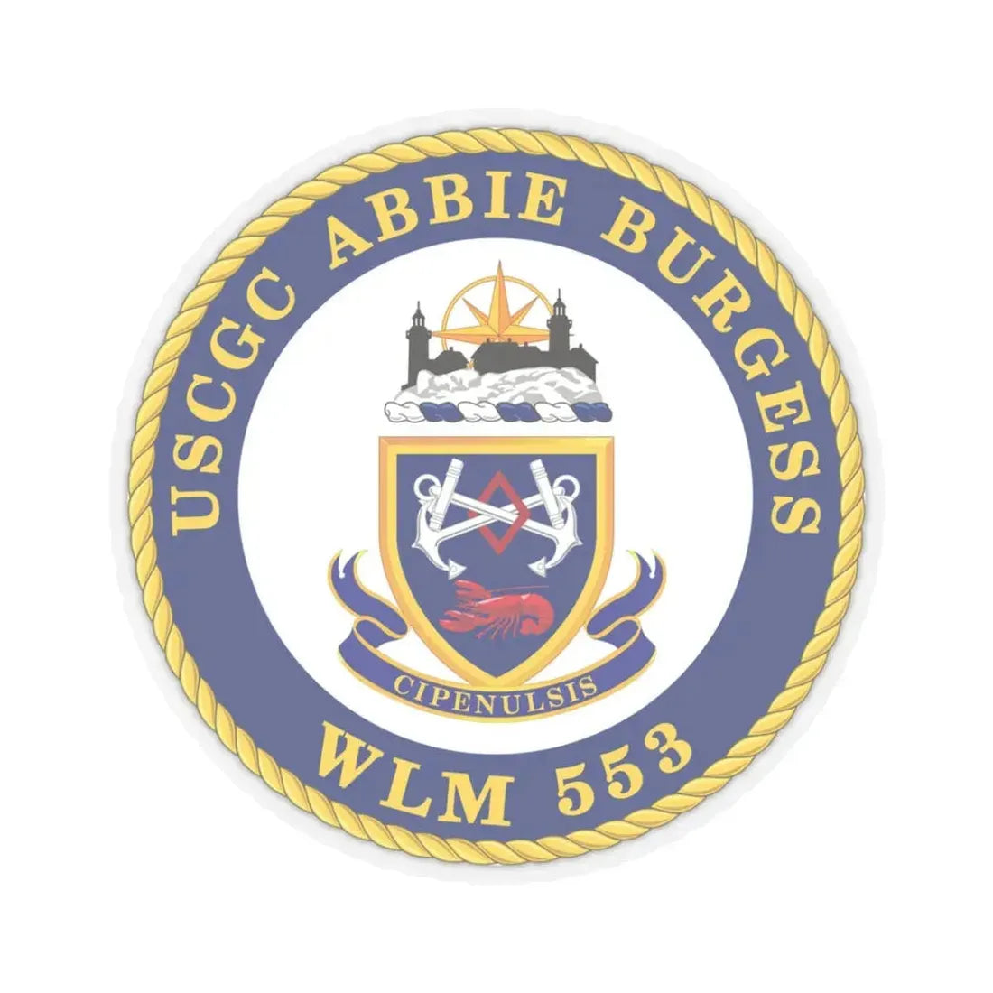 USCGC Abbie Burgess WLM 553 (U.S. Coast Guard) STICKER Vinyl Kiss-Cut Decal 3 Inch Transparent - The Sticker Space
