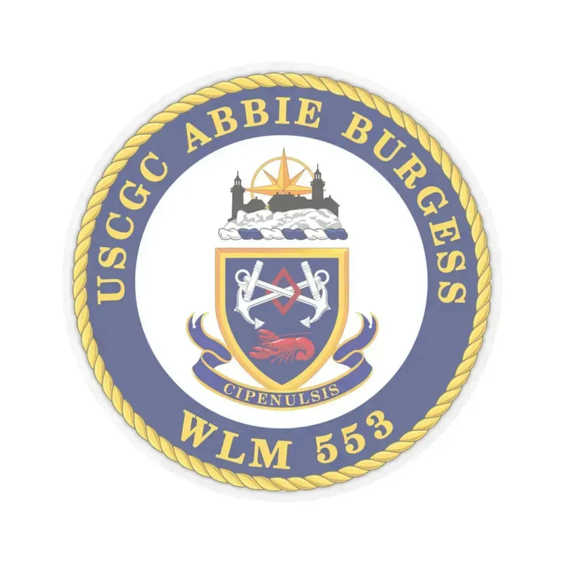 USCGC Abbie Burgess WLM 553 (U.S. Coast Guard) STICKER Vinyl Kiss-Cut Decal 3 Inch Transparent - The Sticker Space