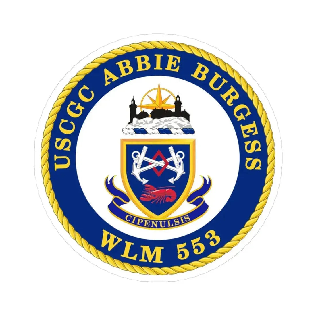 USCGC Abbie Burgess WLM 553 (U.S. Coast Guard) STICKER Vinyl Kiss-Cut Decal 3 Inch White - The Sticker Space