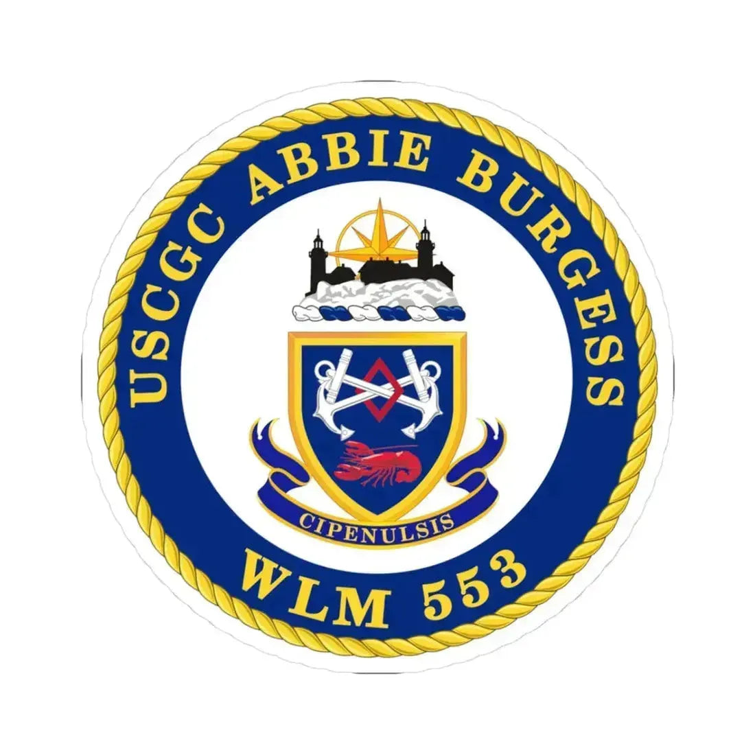 USCGC Abbie Burgess WLM 553 (U.S. Coast Guard) STICKER Vinyl Kiss-Cut Decal 3 Inch White - The Sticker Space