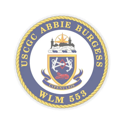 USCGC Abbie Burgess WLM 553 (U.S. Coast Guard) STICKER Vinyl Kiss-Cut Decal 4 Inch Transparent - The Sticker Space