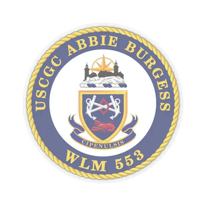 USCGC Abbie Burgess WLM 553 (U.S. Coast Guard) STICKER Vinyl Kiss-Cut Decal 4 Inch Transparent - The Sticker Space