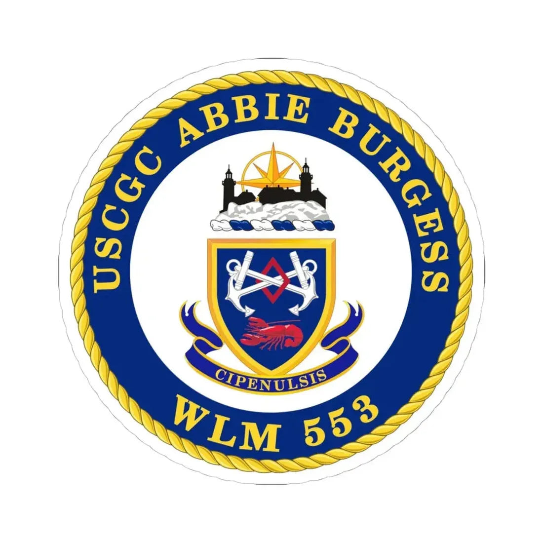 USCGC Abbie Burgess WLM 553 (U.S. Coast Guard) STICKER Vinyl Kiss-Cut Decal 4 Inch White - The Sticker Space