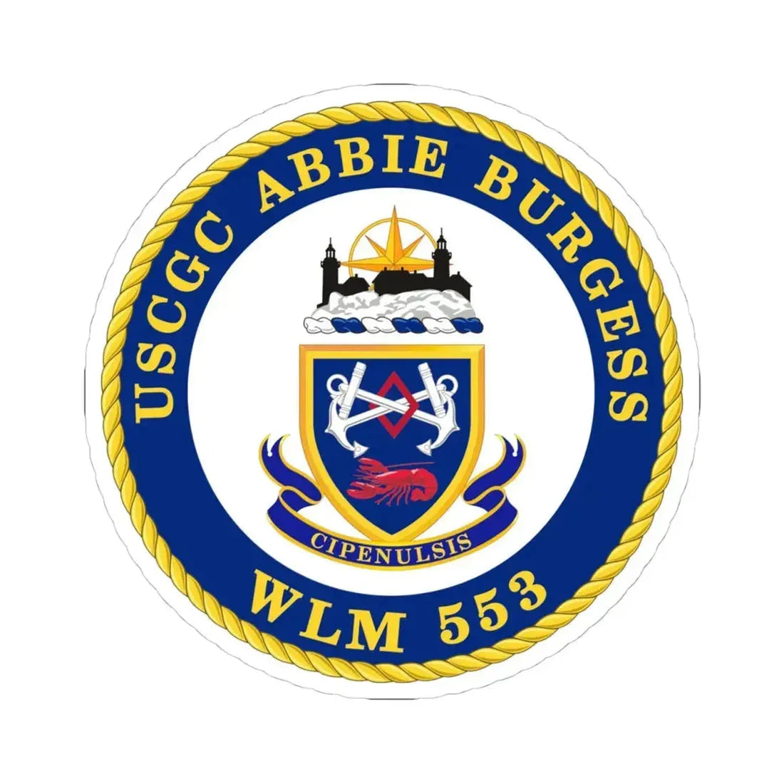 USCGC Abbie Burgess WLM 553 (U.S. Coast Guard) STICKER Vinyl Kiss-Cut Decal 4 Inch White - The Sticker Space