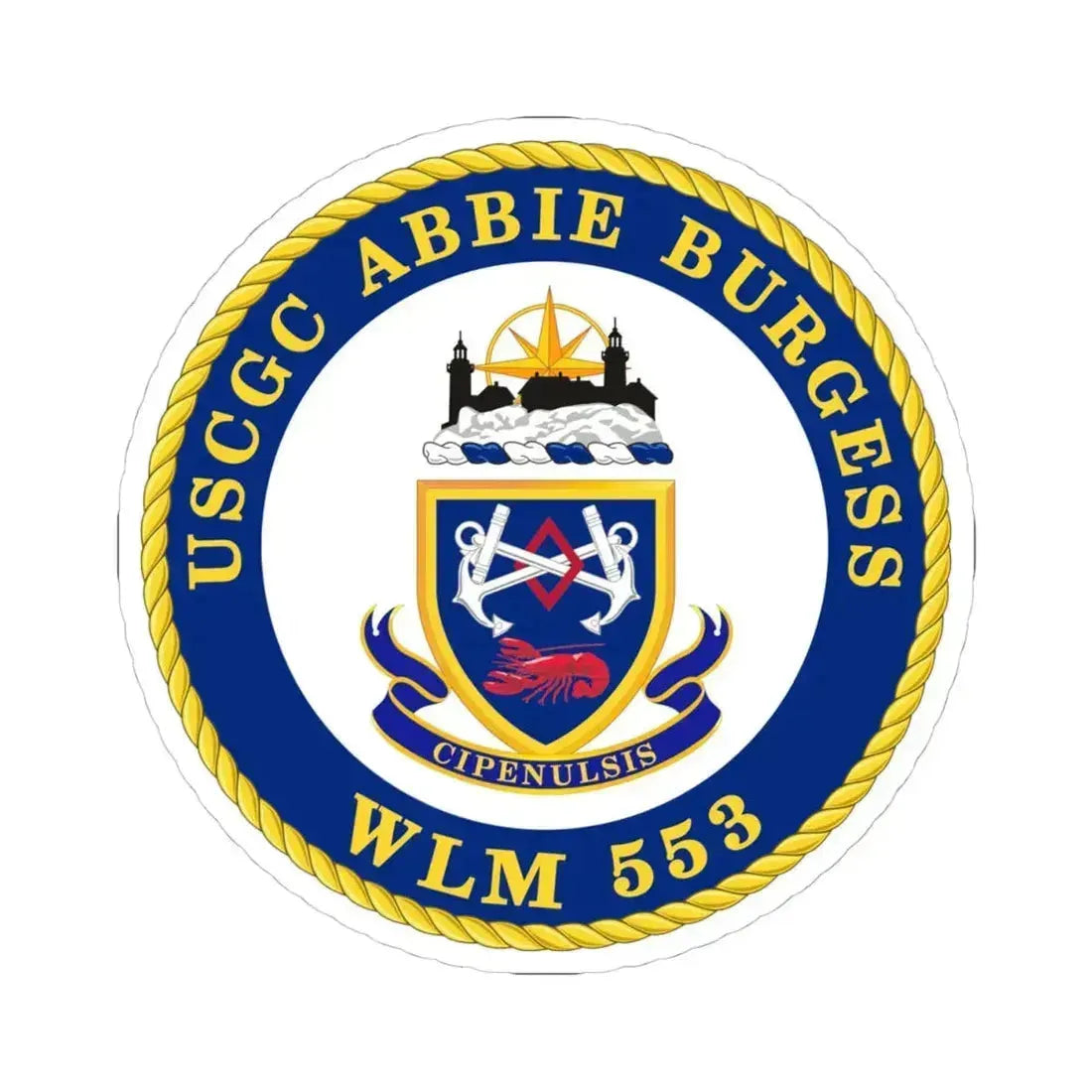 USCGC Abbie Burgess WLM 553 (U.S. Coast Guard) STICKER Vinyl Kiss-Cut Decal 4 Inch White - The Sticker Space