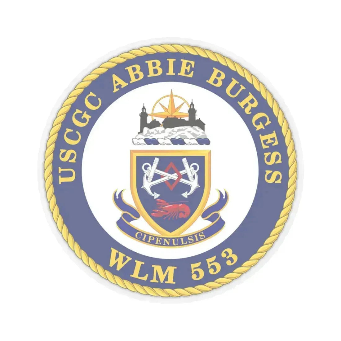 USCGC Abbie Burgess WLM 553 (U.S. Coast Guard) STICKER Vinyl Kiss-Cut Decal 6 Inch Transparent - The Sticker Space