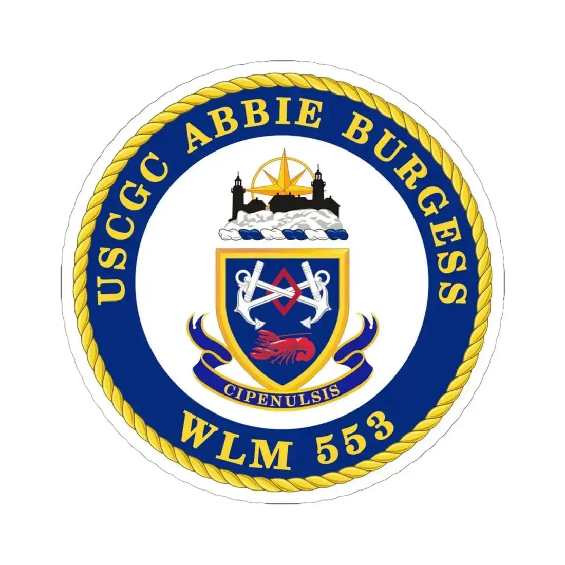USCGC Abbie Burgess WLM 553 (U.S. Coast Guard) STICKER Vinyl Kiss-Cut Decal 6 Inch White - The Sticker Space