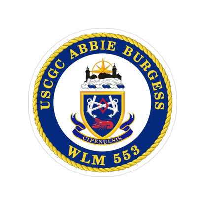 USCGC Abbie Burgess WLM 553 (U.S. Coast Guard) Transparent STICKER Die-Cut Vinyl Decal 2 Inch - The Sticker Space