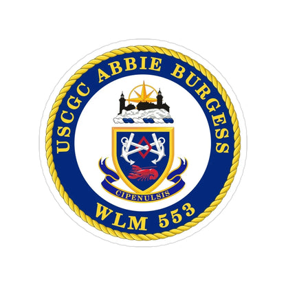 USCGC Abbie Burgess WLM 553 (U.S. Coast Guard) Transparent STICKER Die-Cut Vinyl Decal 3 Inch - The Sticker Space