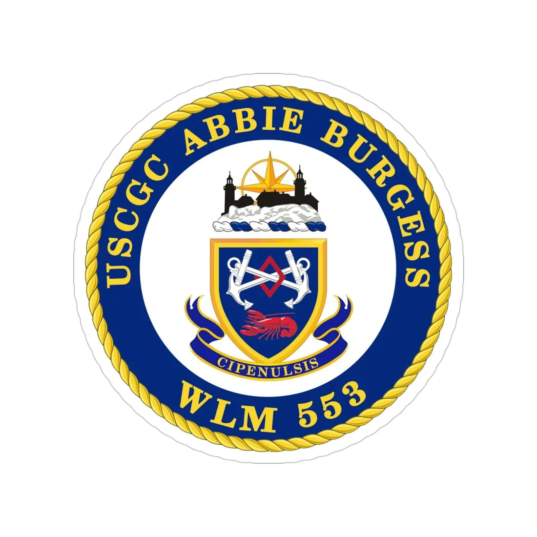 USCGC Abbie Burgess WLM 553 (U.S. Coast Guard) Transparent STICKER Die-Cut Vinyl Decal 4 Inch - The Sticker Space
