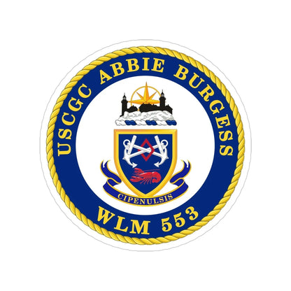 USCGC Abbie Burgess WLM 553 (U.S. Coast Guard) Transparent STICKER Die-Cut Vinyl Decal 4 Inch - The Sticker Space