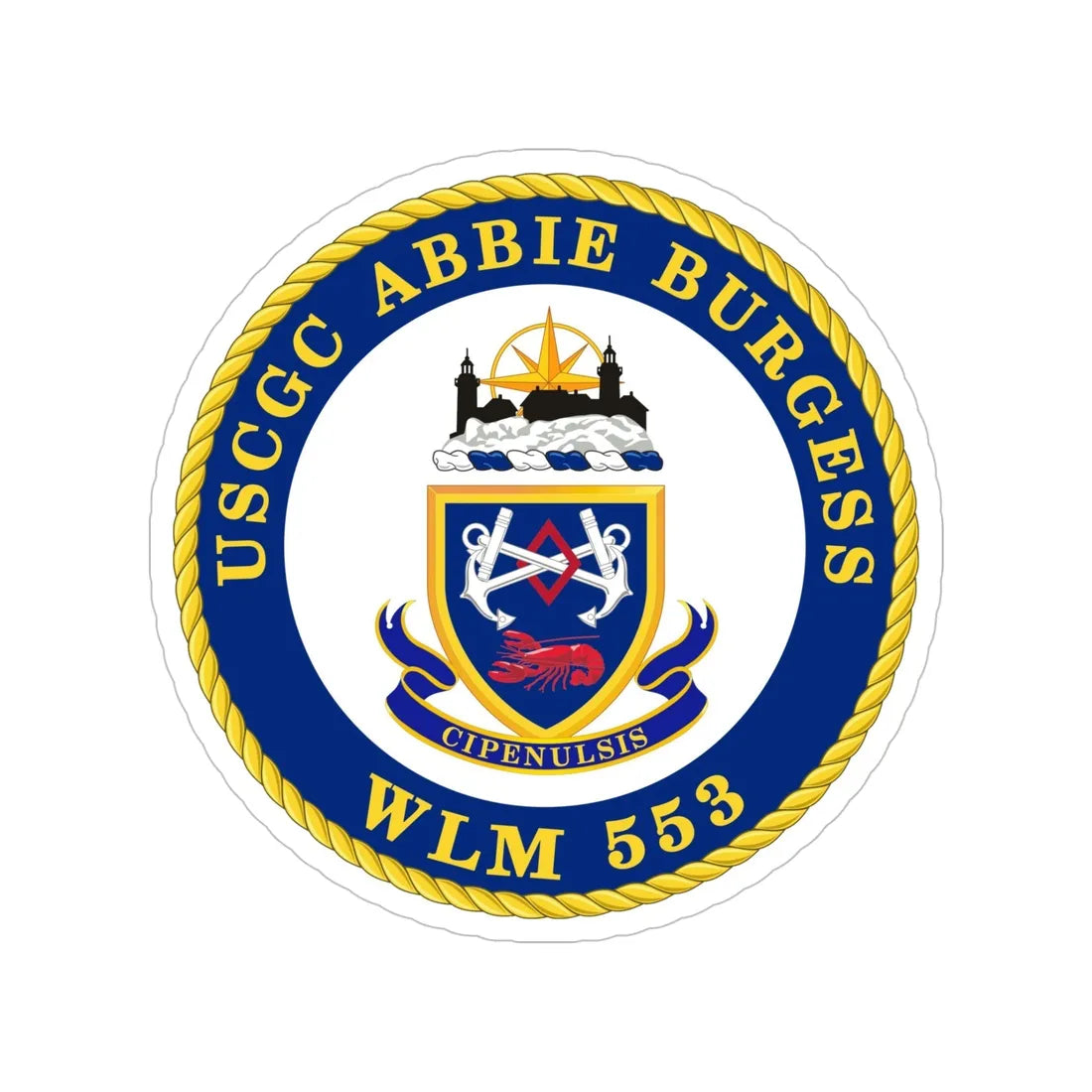 USCGC Abbie Burgess WLM 553 (U.S. Coast Guard) Transparent STICKER Die-Cut Vinyl Decal 5 Inch - The Sticker Space