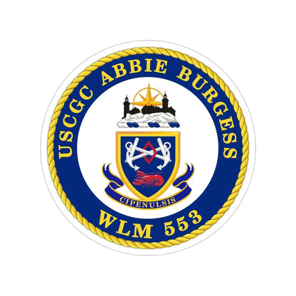 USCGC Abbie Burgess WLM 553 (U.S. Coast Guard) Transparent STICKER Die-Cut Vinyl Decal 6 Inch - The Sticker Space