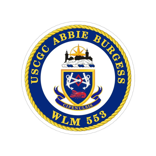 USCGC Abbie Burgess WLM 553 (U.S. Coast Guard) Transparent STICKER Die-Cut Vinyl Decal 6 Inch - The Sticker Space