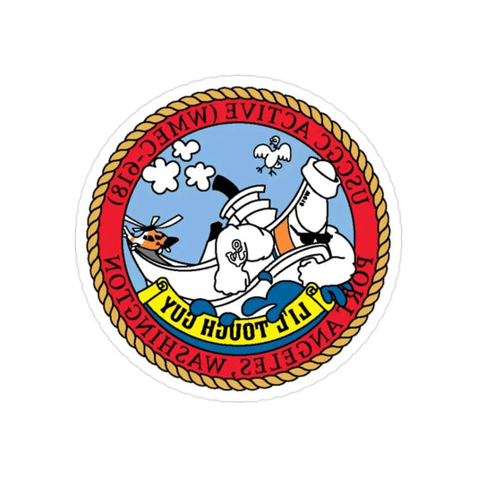 USCGC Active WMEC 618 Little Tough Guy (U.S. Coast Guard) REVERSE PRINT Transparent Die-Cut STICKER 2 Inch Die-Cut Transparent - The Sticker Space