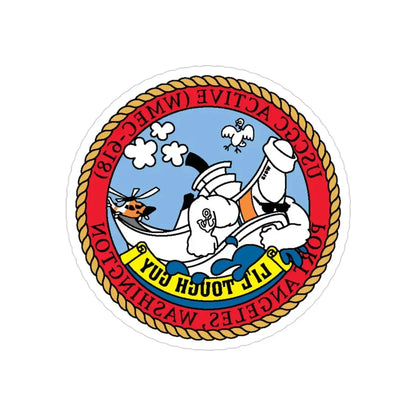 USCGC Active WMEC 618 Little Tough Guy (U.S. Coast Guard) REVERSE PRINT Transparent Die-Cut STICKER 3 Inch Die-Cut Transparent - The Sticker Space