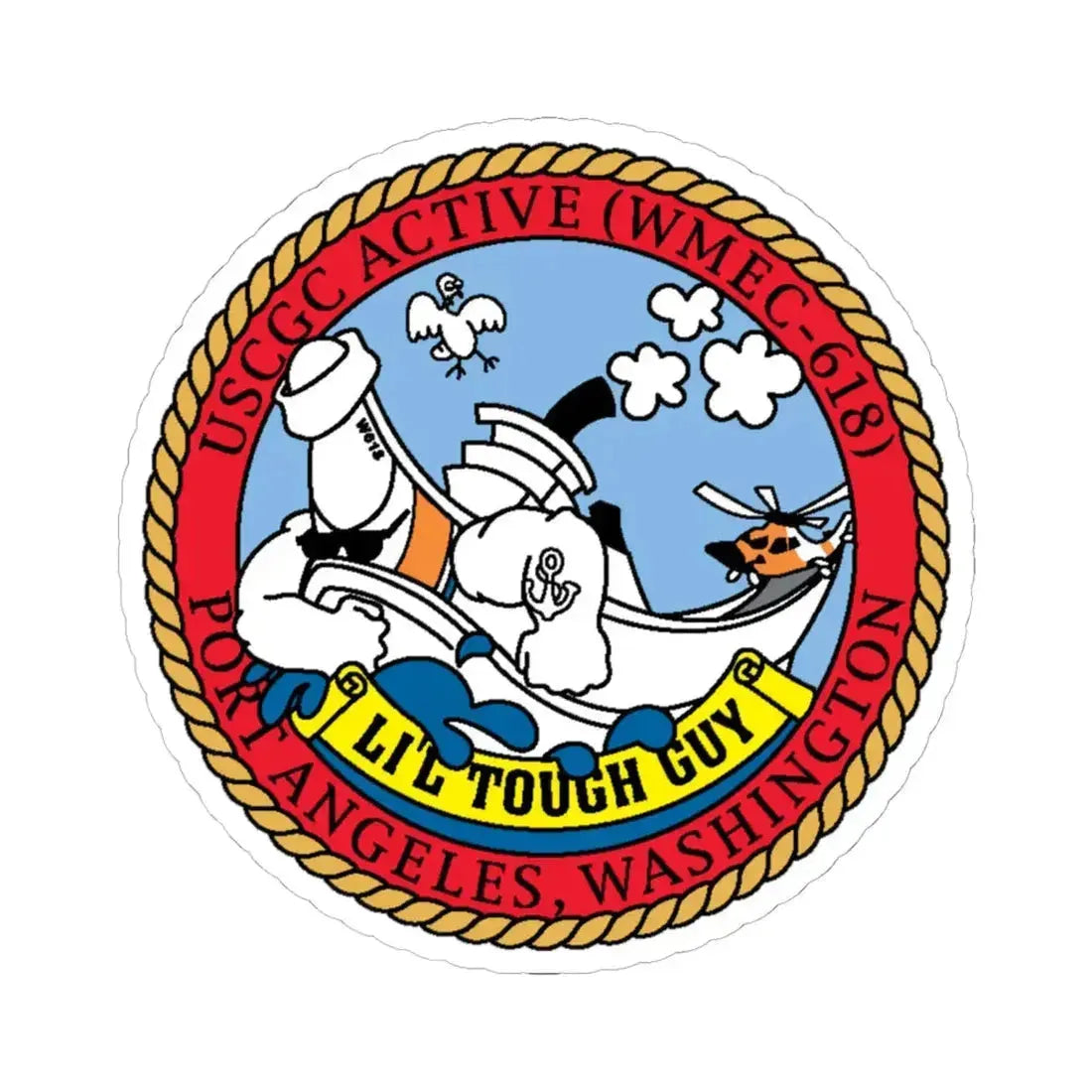USCGC Active WMEC 618 Little Tough Guy (U.S. Coast Guard) STICKER Vinyl Kiss-Cut Decal 6 Inch White - The Sticker Space