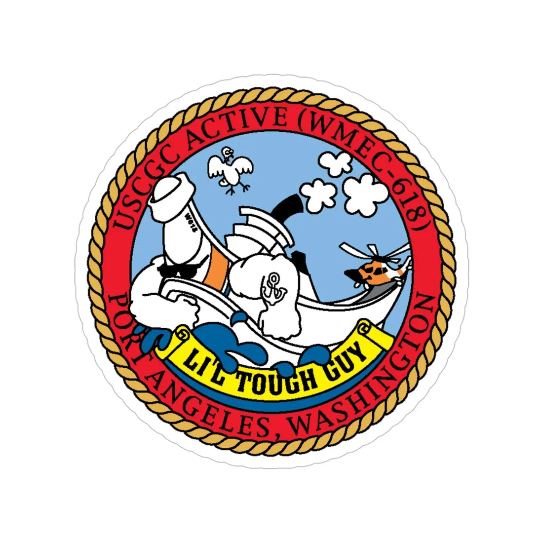 USCGC Active WMEC 618 Little Tough Guy (U.S. Coast Guard) Transparent STICKER Die-Cut Vinyl Decal 4 Inch - The Sticker Space