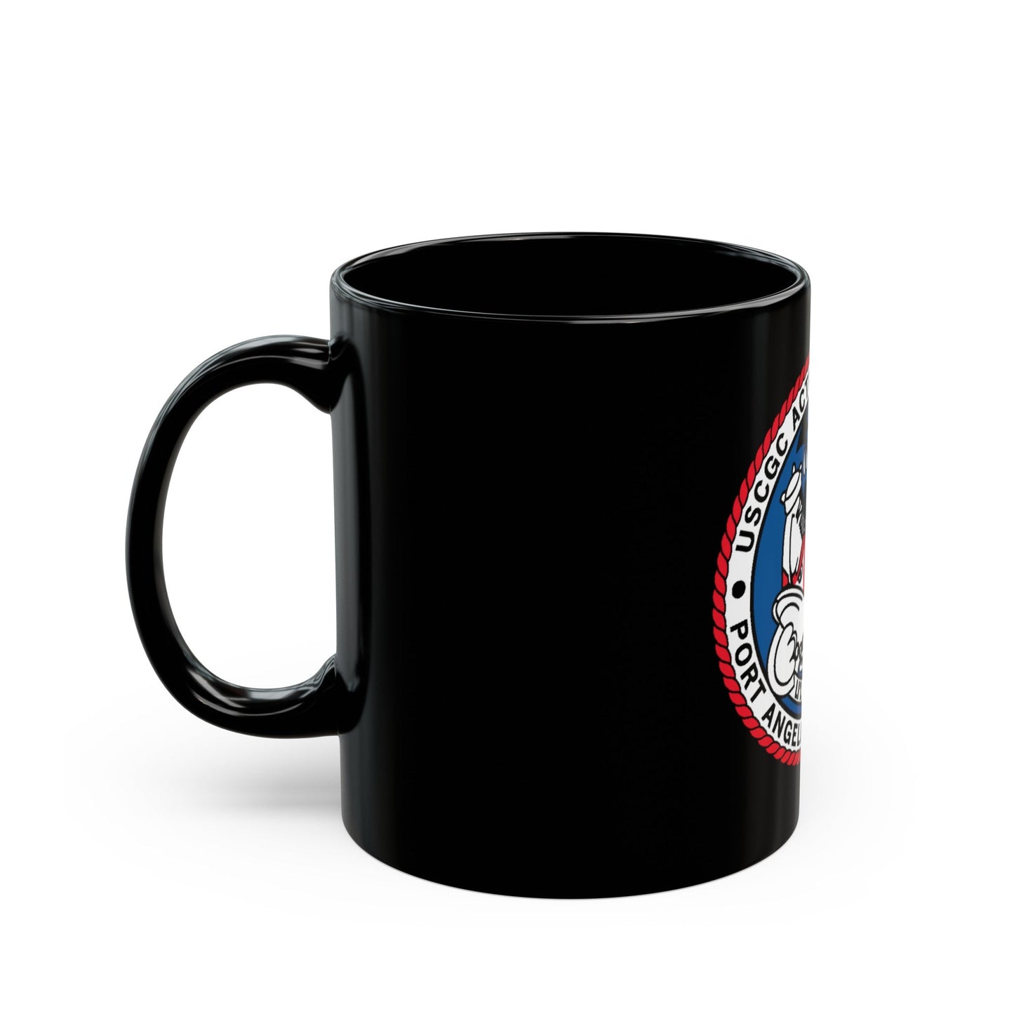 USCGC Active WMEC 618 Port Angeles WA (U.S. Coast Guard) Black Coffee Mug-The Sticker Space