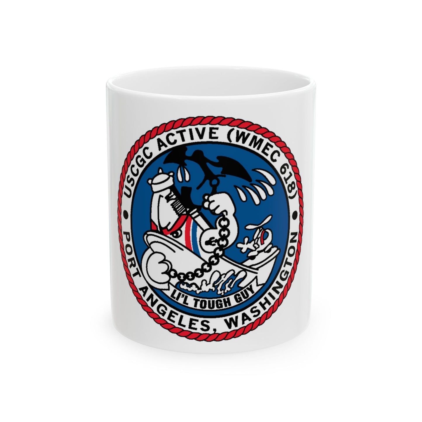 USCGC Active WMEC 618 Port Angeles WA (U.S. Coast Guard) White Coffee Mug