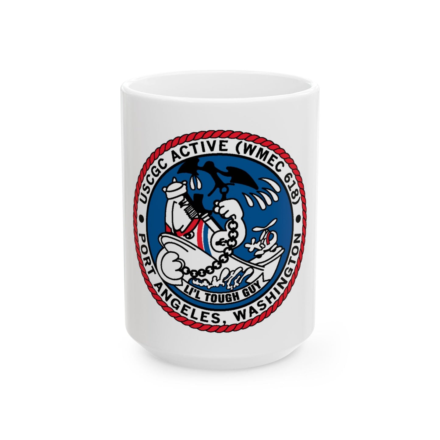 USCGC Active WMEC 618 Port Angeles WA (U.S. Coast Guard) White Coffee Mug