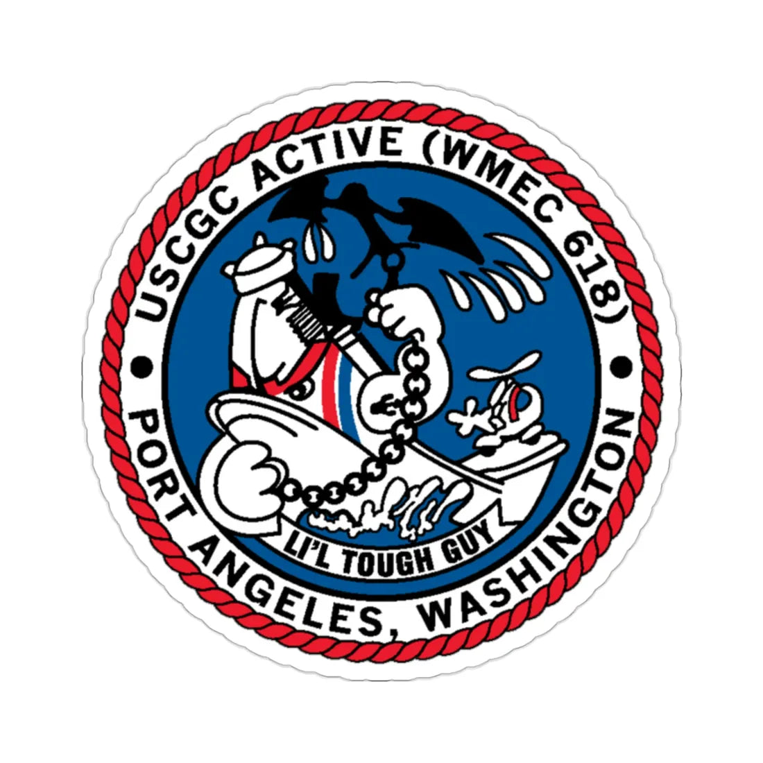 USCGC Active WMEC 618 Port Angeles WA (U.S. Coast Guard) STICKER Vinyl Die-Cut Decal 2 Inch - The Sticker Space