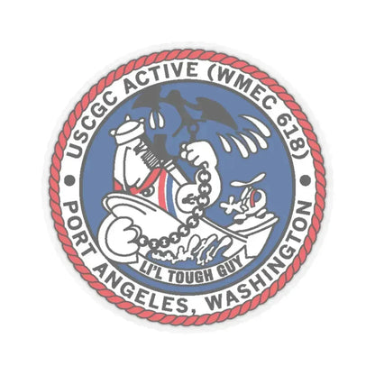 USCGC Active WMEC 618 Port Angeles WA (U.S. Coast Guard) STICKER Vinyl Kiss-Cut Decal 3 Inch Transparent - The Sticker Space