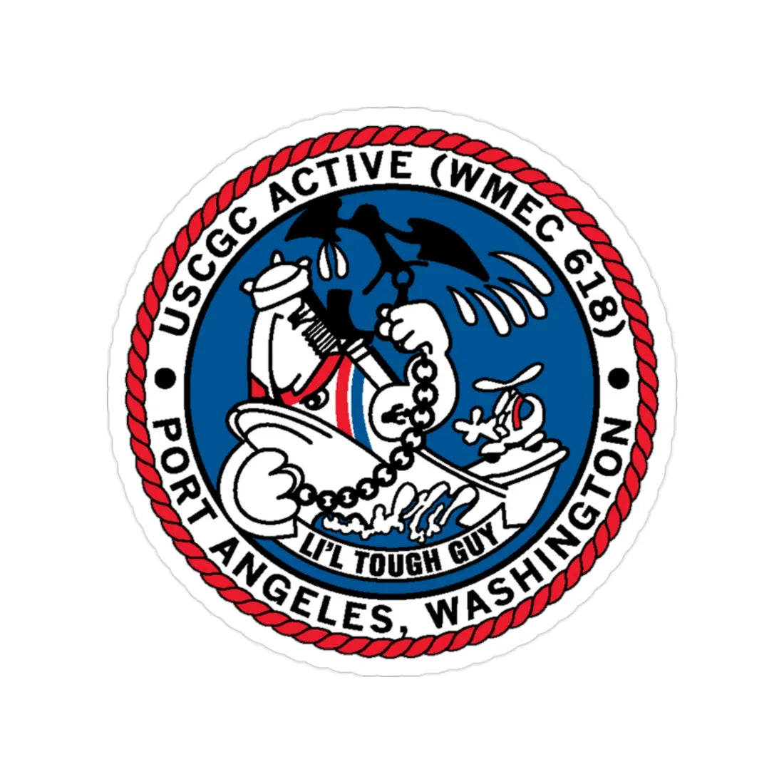 USCGC Active WMEC 618 Port Angeles WA (U.S. Coast Guard) Transparent STICKER Die-Cut Vinyl Decal 2 Inch - The Sticker Space