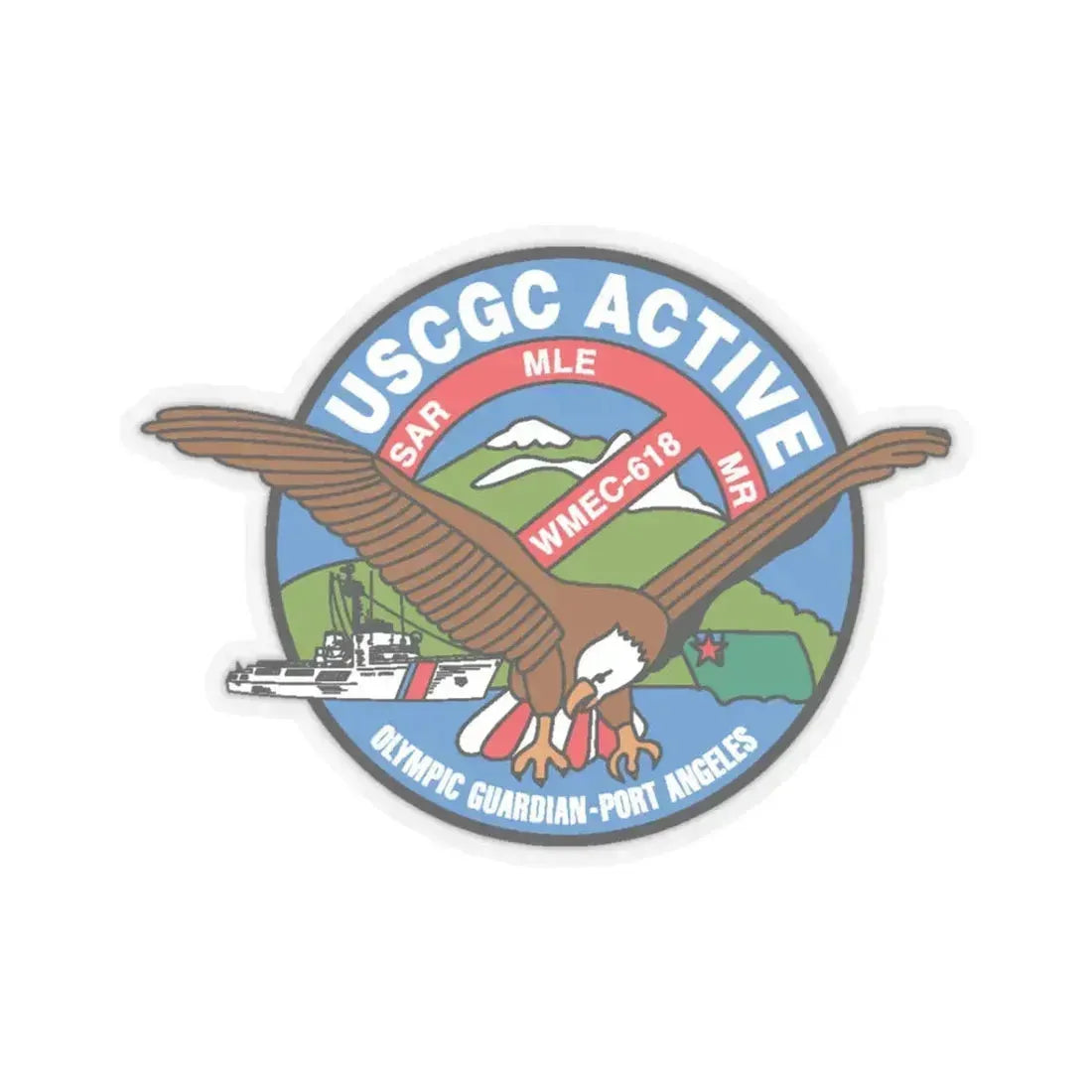 USCGC Active WMEC 618 (U.S. Coast Guard) STICKER Vinyl Kiss-Cut Decal 3 Inch Transparent - The Sticker Space