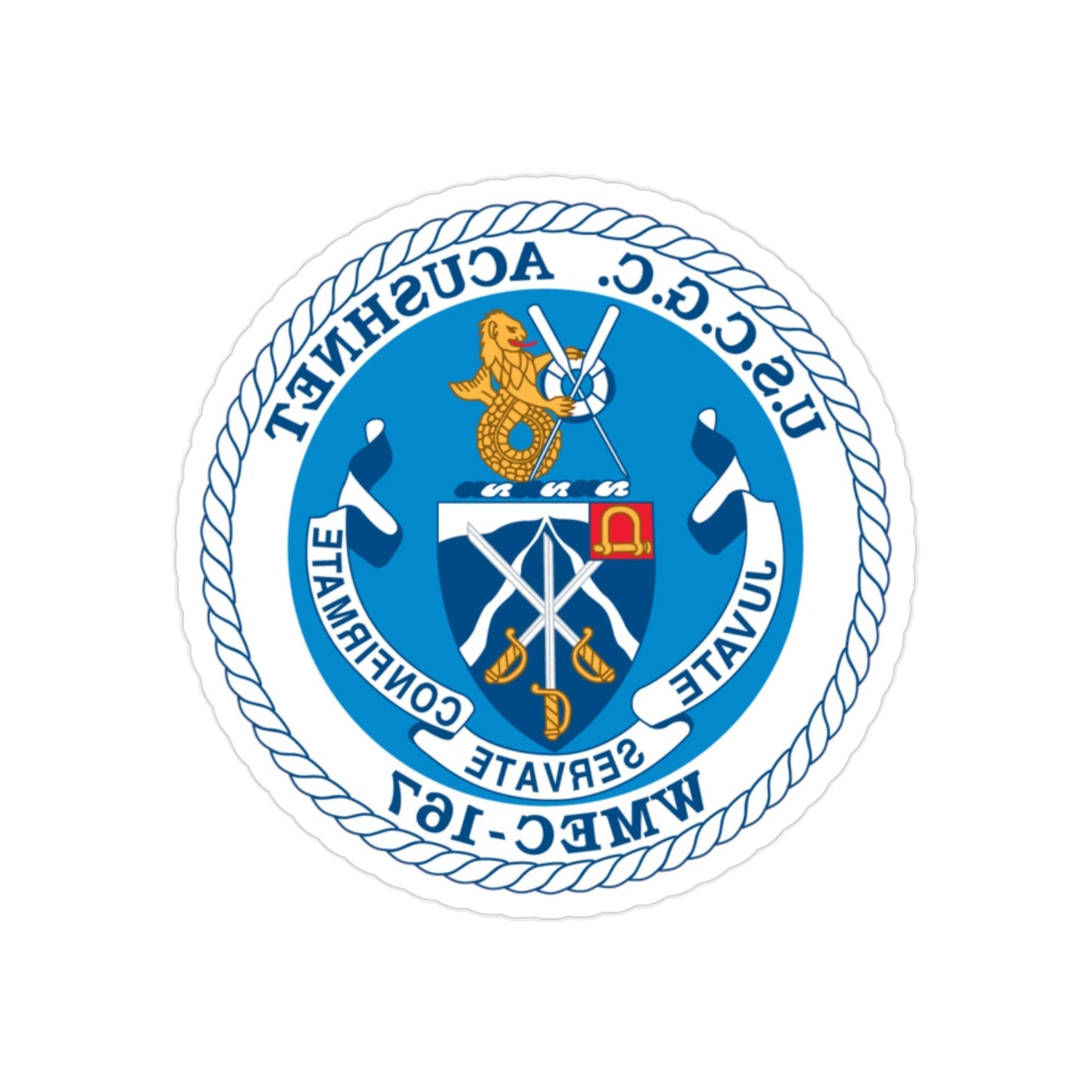 USCGC Acushnet WMEC 167 (U.S. Coast Guard) REVERSE PRINT Transparent STICKER-2 Inch-The Sticker Space