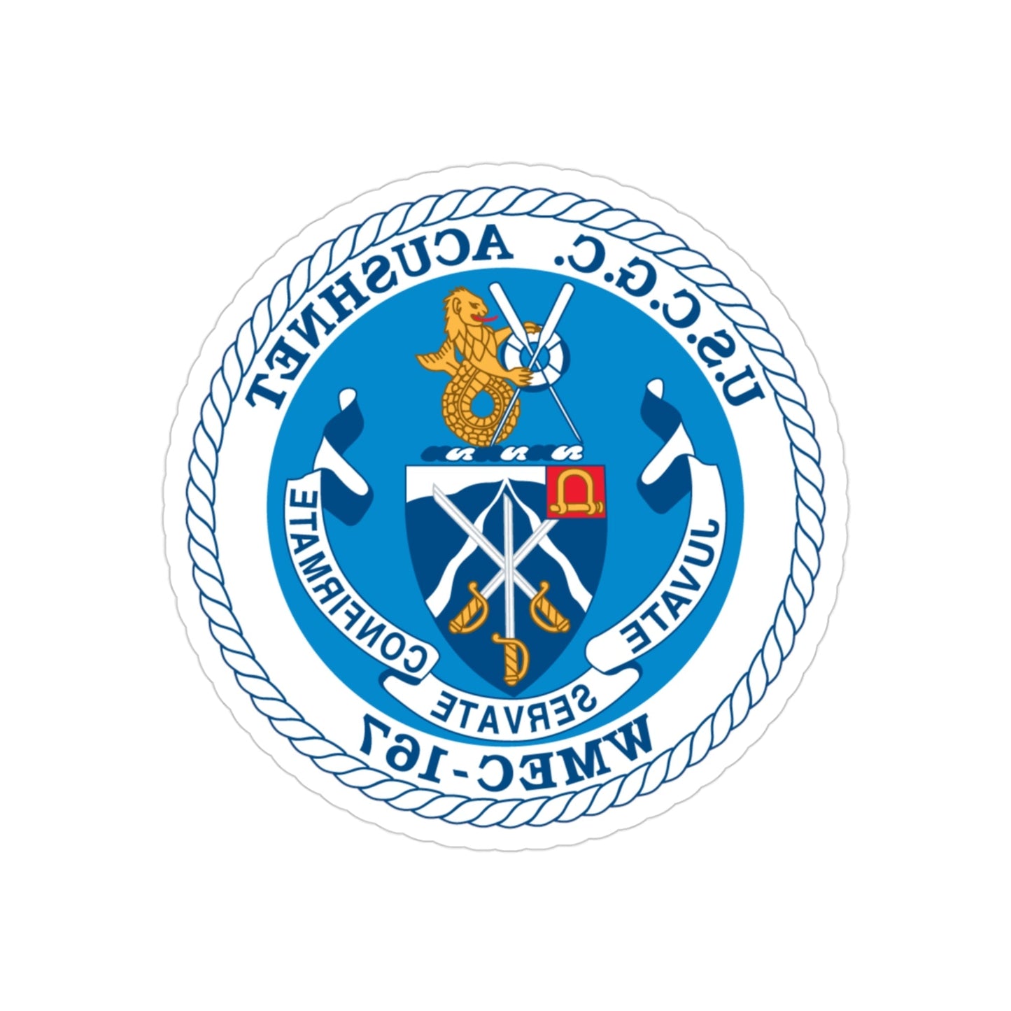 USCGC Acushnet WMEC 167 (U.S. Coast Guard) REVERSE PRINT Transparent STICKER-3 Inch-The Sticker Space