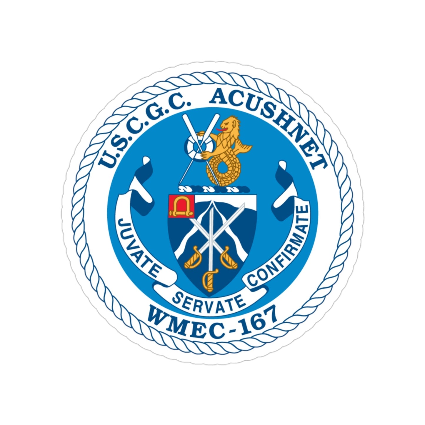 USCGC Acushnet WMEC 167 (U.S. Coast Guard) Transparent STICKER Die-Cut Vinyl Decal-3 Inch-The Sticker Space