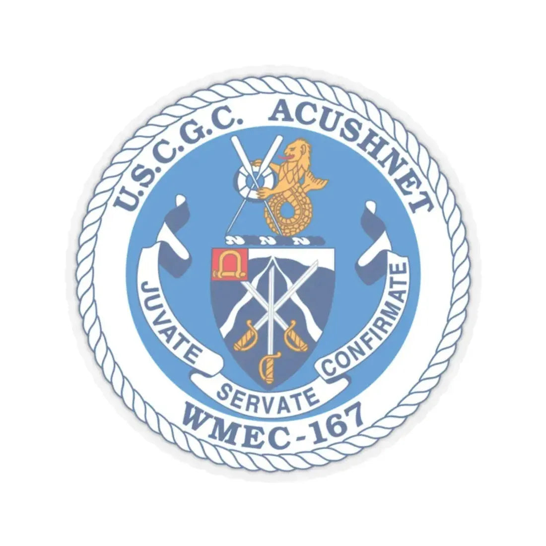 USCGC Acushnet WMEC 167 (U.S. Coast Guard) STICKER Vinyl Kiss-Cut Decal 2 Inch Transparent - The Sticker Space