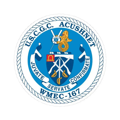 USCGC Acushnet WMEC 167 (U.S. Coast Guard) STICKER Vinyl Kiss-Cut Decal 3 Inch White - The Sticker Space