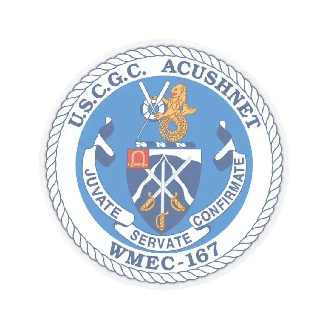 USCGC Acushnet WMEC 167 (U.S. Coast Guard) STICKER Vinyl Kiss-Cut Decal 4 Inch Transparent - The Sticker Space