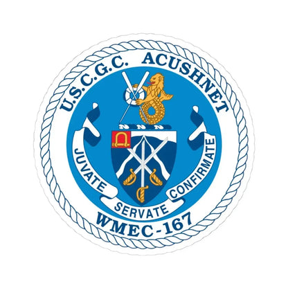 USCGC Acushnet WMEC 167 (U.S. Coast Guard) STICKER Vinyl Kiss-Cut Decal 4 Inch White - The Sticker Space