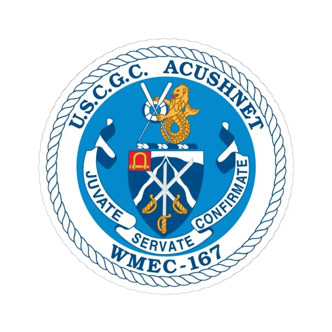 USCGC Acushnet WMEC 167 (U.S. Coast Guard) STICKER Vinyl Kiss-Cut Decal 6 Inch White - The Sticker Space