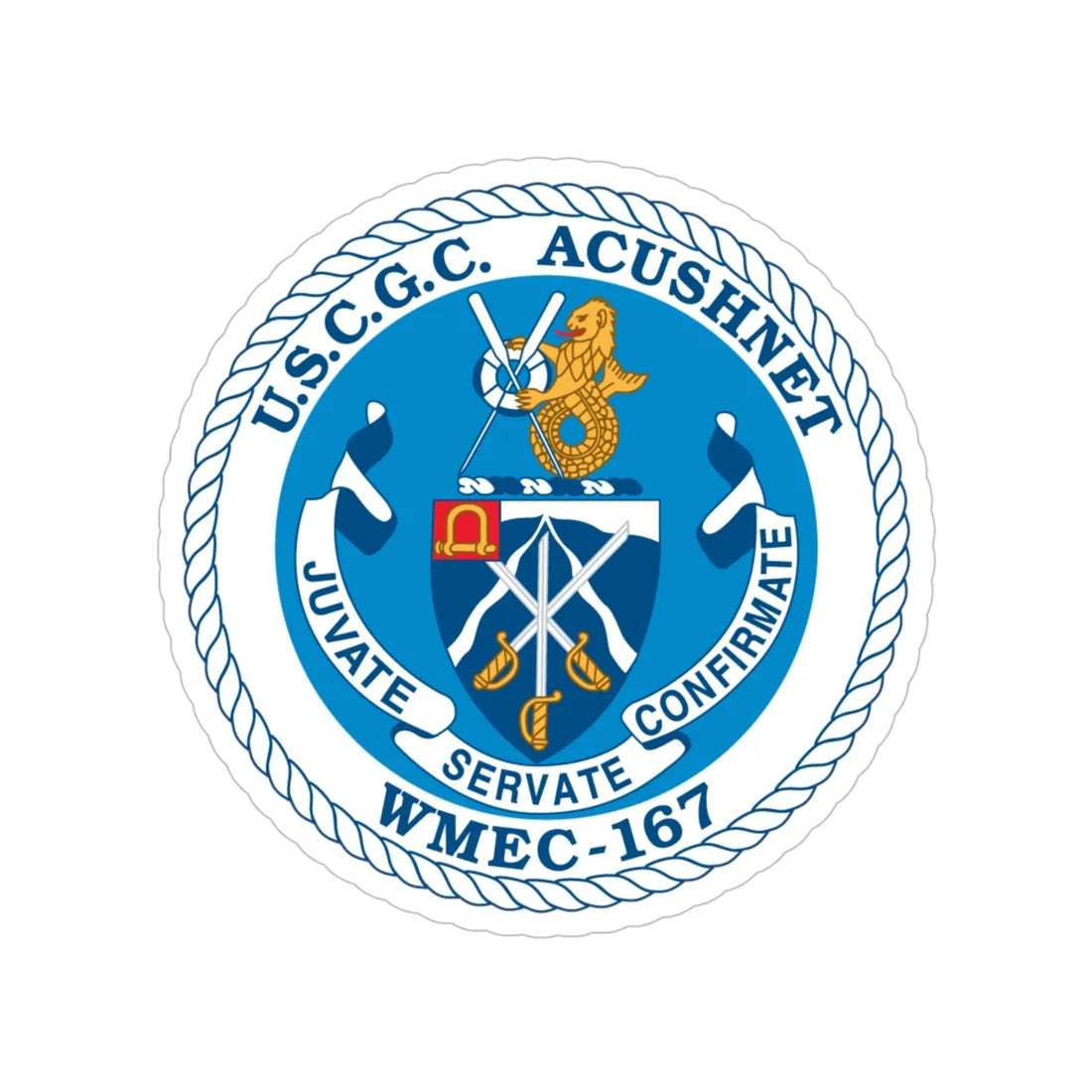 USCGC Acushnet WMEC 167 (U.S. Coast Guard) Transparent STICKER Die-Cut Vinyl Decal 4 Inch - The Sticker Space