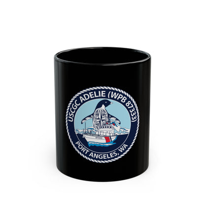 USCGC Adelie (U.S. Coast Guard) Black Coffee Mug-11oz-The Sticker Space