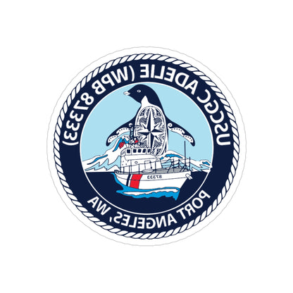 USCGC Adelie (U.S. Coast Guard) REVERSE PRINT Transparent STICKER-5" × 5"-The Sticker Space