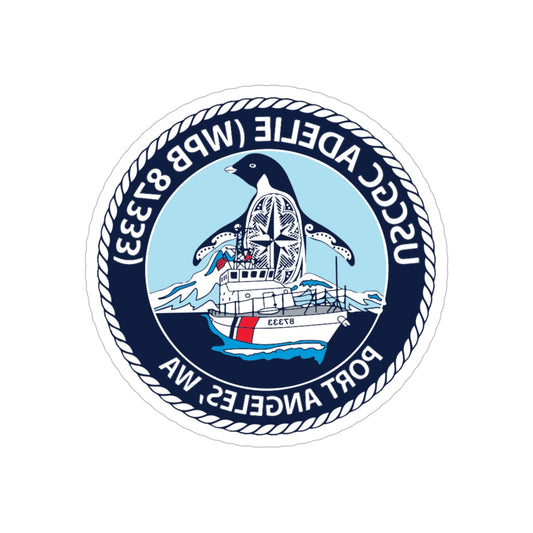 USCGC Adelie (U.S. Coast Guard) REVERSE PRINT Transparent STICKER-6 Inch-The Sticker Space