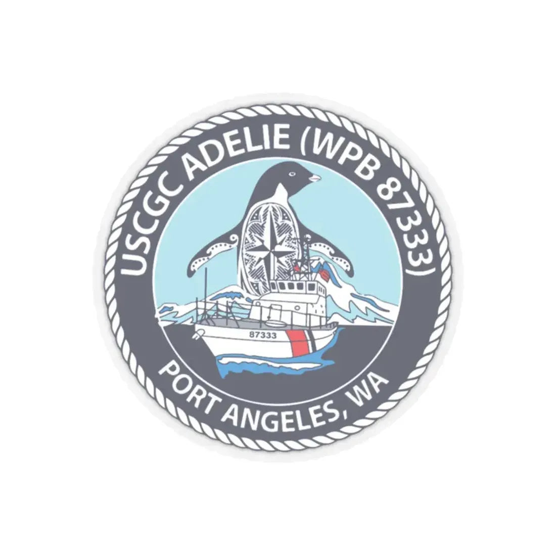 USCGC Adelie (U.S. Coast Guard) STICKER Vinyl Kiss-Cut Decal 2 Inch Transparent - The Sticker Space