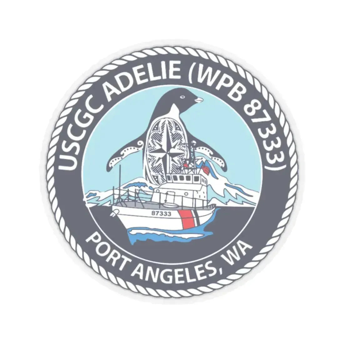 USCGC Adelie (U.S. Coast Guard) STICKER Vinyl Kiss-Cut Decal 2 Inch Transparent - The Sticker Space