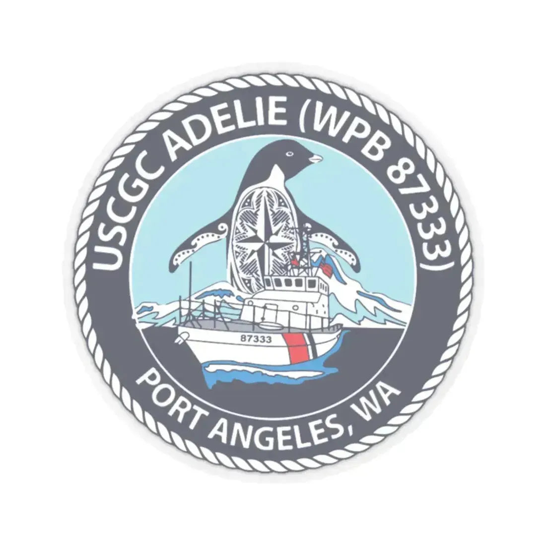 USCGC Adelie (U.S. Coast Guard) STICKER Vinyl Kiss-Cut Decal 2 Inch Transparent - The Sticker Space