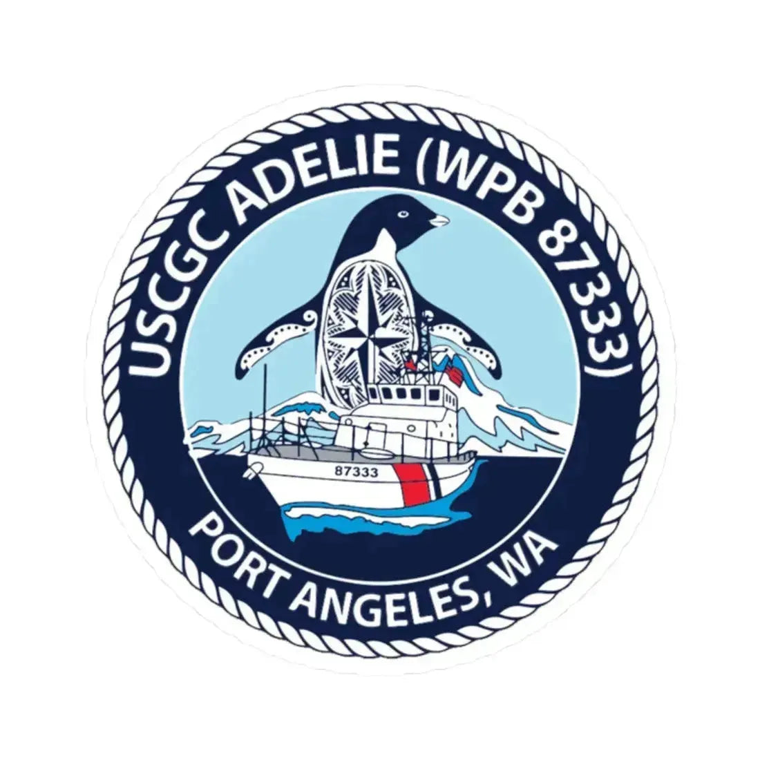 USCGC Adelie (U.S. Coast Guard) STICKER Vinyl Kiss-Cut Decal 2 Inch White - The Sticker Space