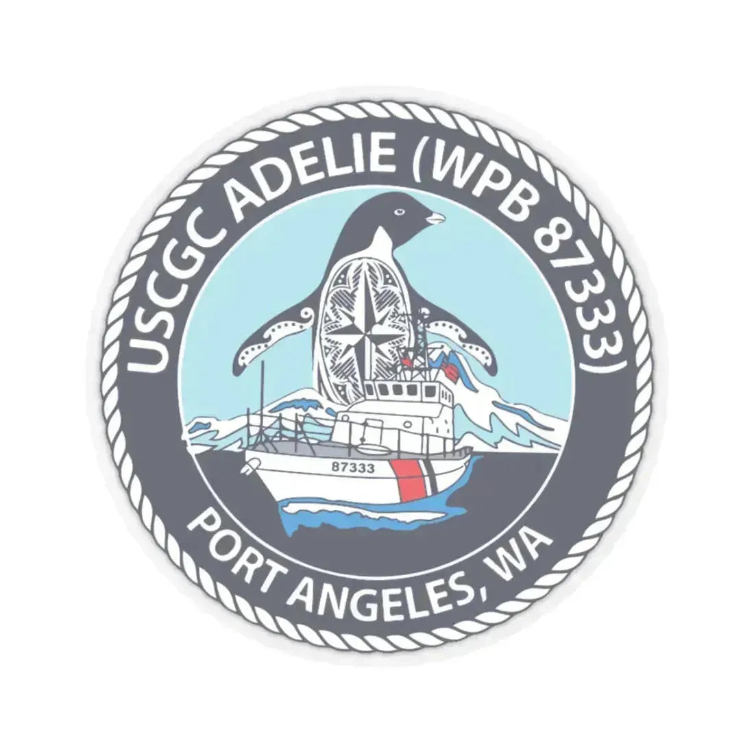 USCGC Adelie (U.S. Coast Guard) STICKER Vinyl Kiss-Cut Decal 3 Inch Transparent - The Sticker Space