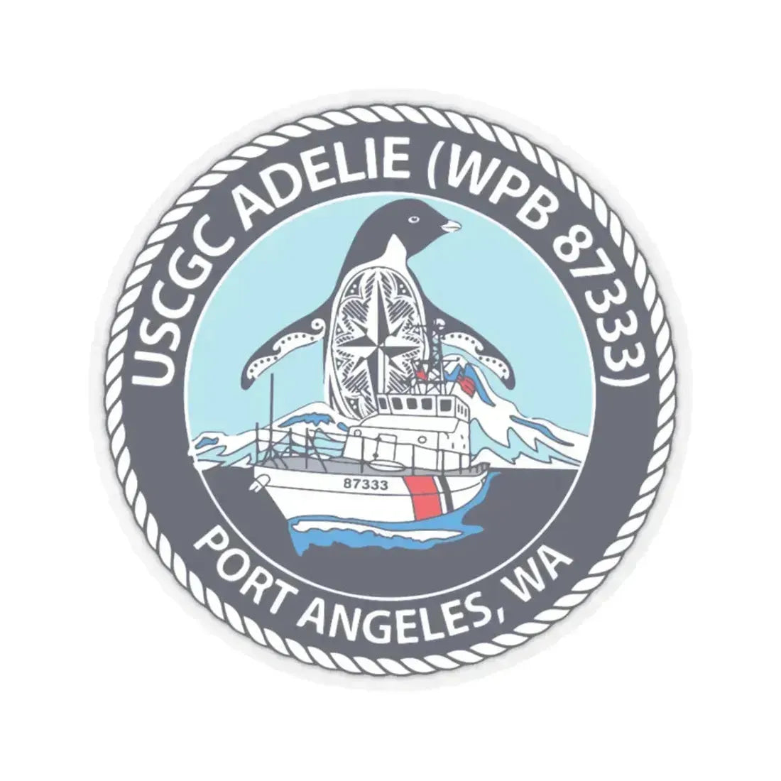 USCGC Adelie (U.S. Coast Guard) STICKER Vinyl Kiss-Cut Decal 3 Inch Transparent - The Sticker Space